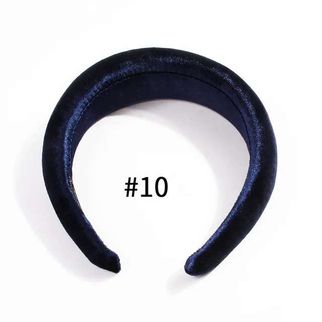 dark blue headband Однотонная плотная мягкая ободок бархатная повязка для волос для женщин Эластичность 5 см Широкий ободок для волос Bobo аксессуары для волос в виде тюрбана - Цвет: dark blue headband