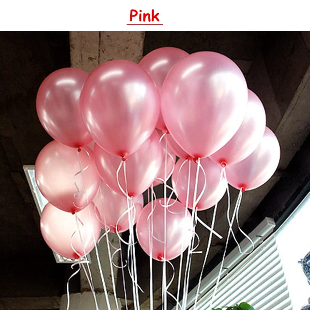 Pink 10 шт. на день рождения воздушные шары 10 дюймов 1,5g латекса воздушный шар с гелием утолщение жемчужные вечерние шар вечерние бальные детские игрушки шарики для свадьбы - Цвет: Pink
