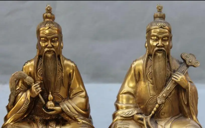 10 &quotКитайский Даосизм Бронзовый Sanqing вид 3 Богов Талисман На Дракон Ruyi Полный