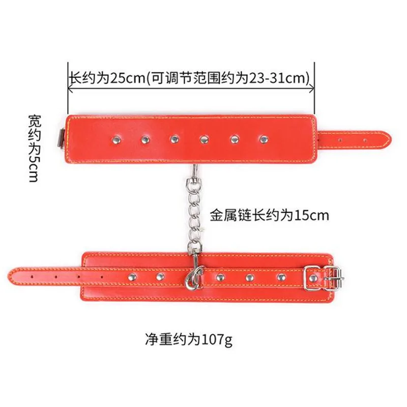 Красные кожаные наручники для взрослых фиксаторы на запястье фетиш ролевые игры