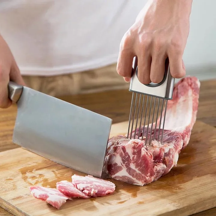 Кухонные принадлежности легкий разрез лук держатель вилка из нержавеющей стали