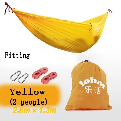 yellow 2 People Многофункциональный парашютный тканевый двойной спальный мешок для кемпинга коврик для пикника Сверхлегкий портативный гамак качели супер Подшипник нагрузки 660LBS - Цвет: yellow 2 People