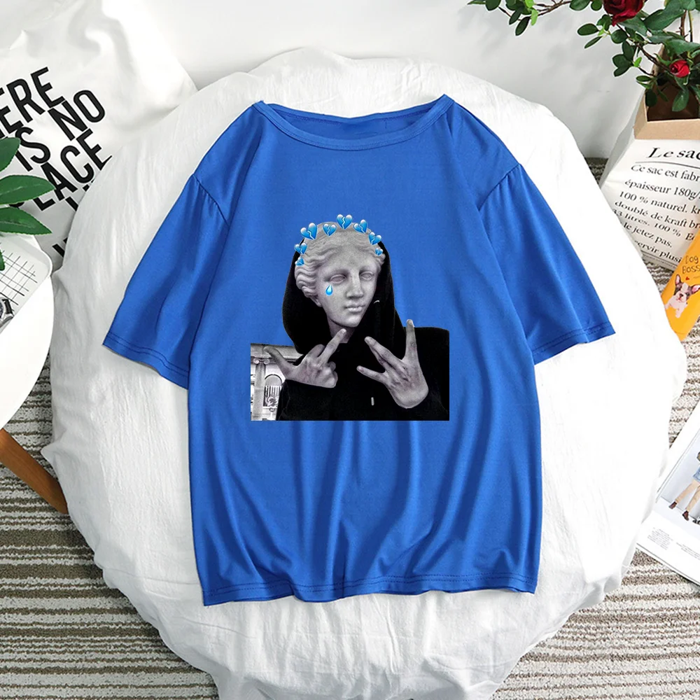 Женская хлопковая рубашка с принтом David модная повседневная коротким рукавом и