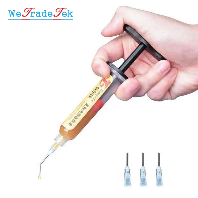 Aluminum Alloy Solder Flux Needle Booster Phone Repair Manual Syringe Type Paste Propulsion Tool | Инструменты