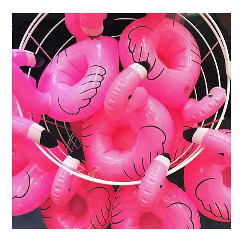 2 PCS Cute Flamingo Drink Holder Inflatable Swimming Floating Bathing Beach Party Kids Float Water Toys |
