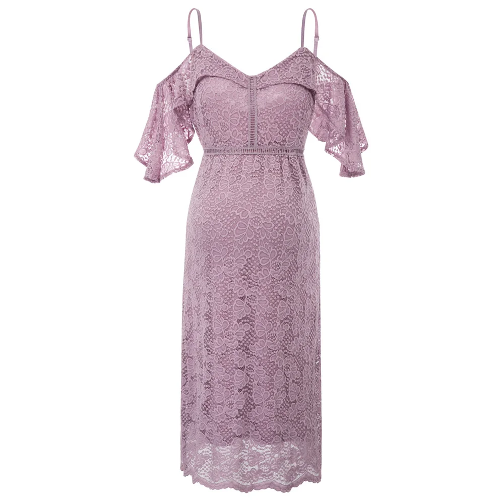 Платье с рюшами кружевное повседневное женское платье для беременных на