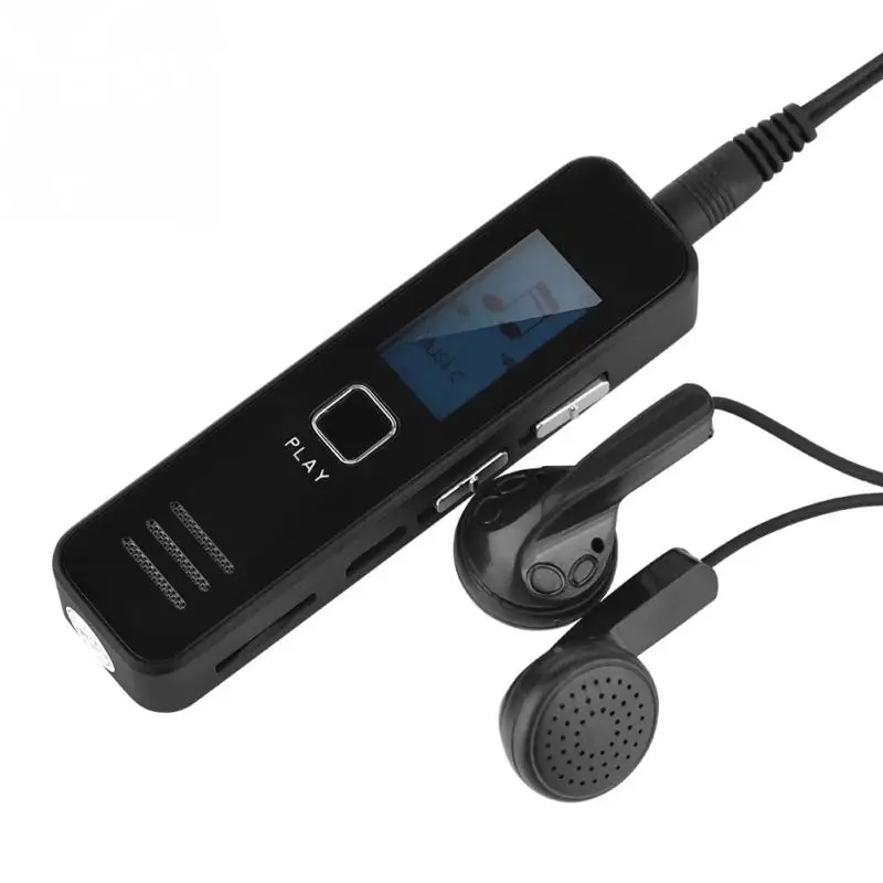 Мини цифровой диктофон Регистраторы 192 кбит/с 20-часовой Запись MP3 игры мини-диктофон с функцией Регистраторы Поддержка флеш-карты памяти TF 32 ГБ
