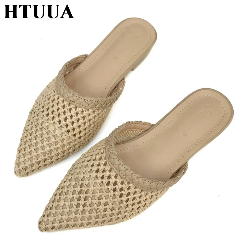 HTUUA/Коллекция 2019 года туфли без задника с перфорацией женские шлепанцы Летняя
