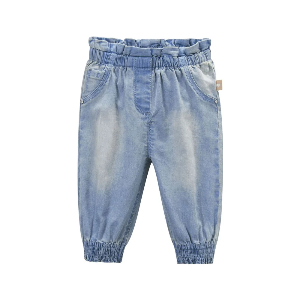 Марка 2017 Весна Одежда для маленьких девочек Детская повседневные джинсы Ruched