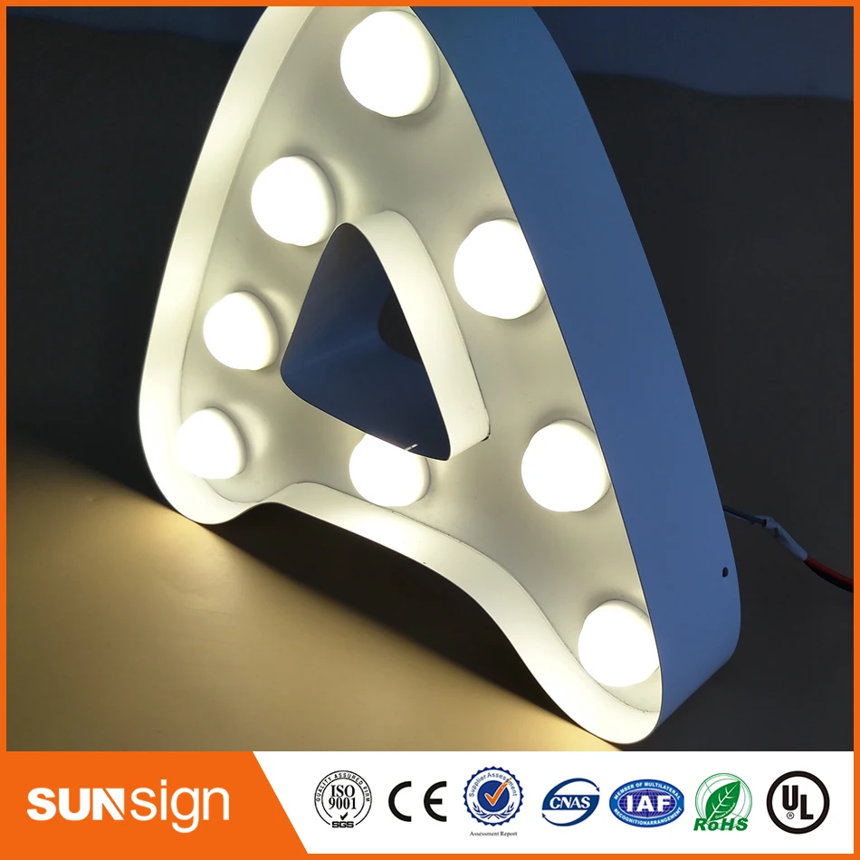 Manufacturer frontlit stainless steel LED light letters sign for store