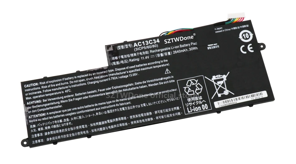 Sztwdone AC13C34 ноутбук Батарея для acer Aspire V5-122P ES1-111M V5-122P MS2377 E3-111-C5Q2 E3-111-C4U8 11,4 V 2640 мА/ч, 30WH