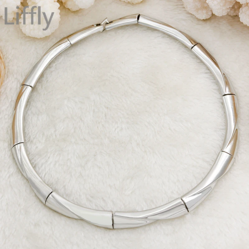 LIFFLY 2018 Classic New Fashion Silver Jewelry Charm Women Birthday Party Necklace Bracelet Ring Earrings Gift Sets | Украшения и