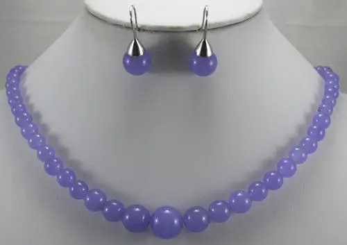 New Design 4colors 6-12mm Light Green Jade Necklace Earrings Jewelry Set (A0424) | Украшения и аксессуары