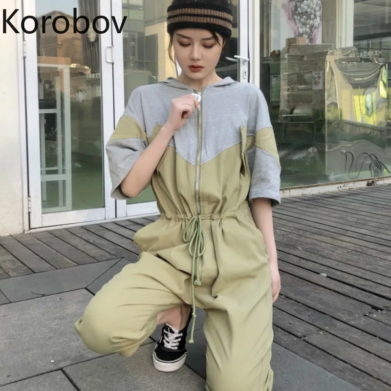 Женский комбинезон с высокой талией Korobov шаровары на молнии в стиле сафари