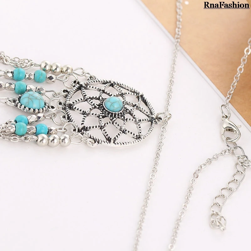 RNAFASHION ювелирные изделия ожерелья и кулоны для женщин в богемном стиле с голубым