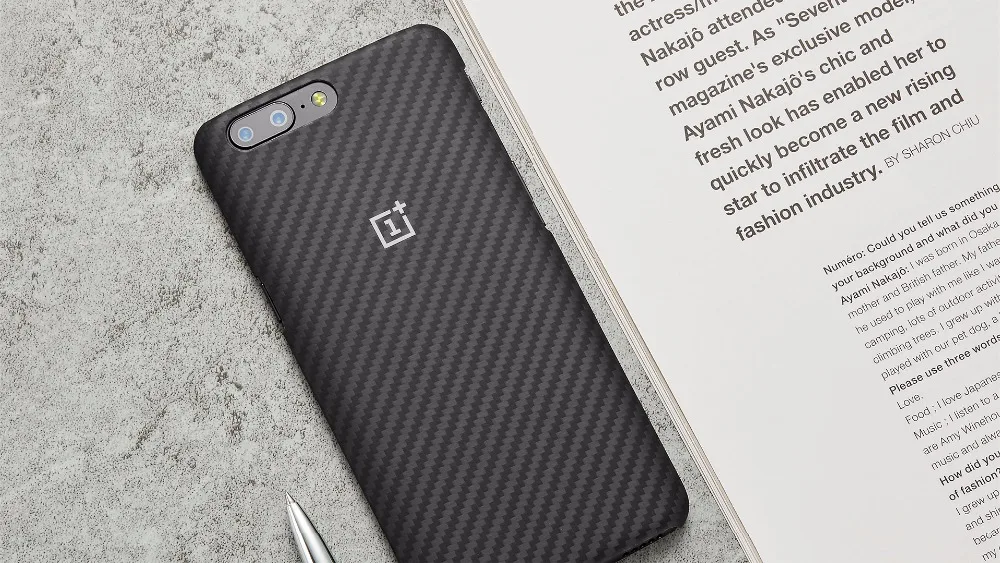 Оригинальный защитный чехол для OnePlus 5 Karbon Carbon Kevlar наполовину обернутый Жесткий