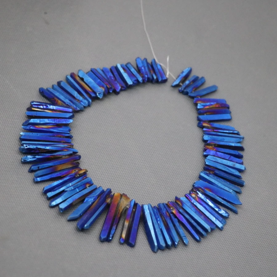 Синий хрустальный титановый AB лечебный Кристал кварц бусины точечный кулон с