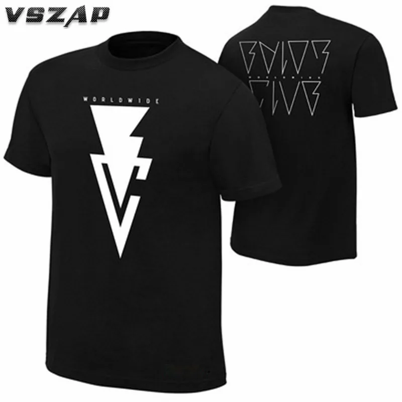 VSZAP футболка сгорит его вниз AJ стиль сет щит никогда не откажитесь от борьбы
