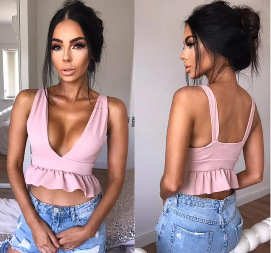 BJHOW белый топ без рукавов с рюшами топик спинки 2017 женский укороченный Летний