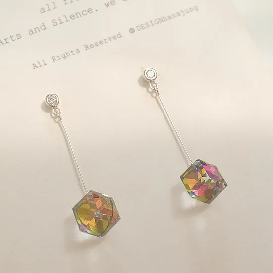 Блок сахарной earrings100 % 925 пробы серебряные ювелирные изделия гипоаллергенный