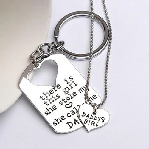 День отца Ювелирных Любовь Сердце Дочь Отец Письмо Печатные Брелок Ожерелье|love