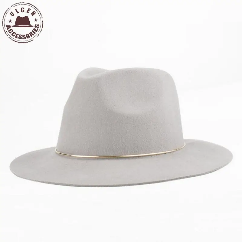 Новая модная женская шляпа fedora светильник цвет 100% шерсть широкие поля для женщин