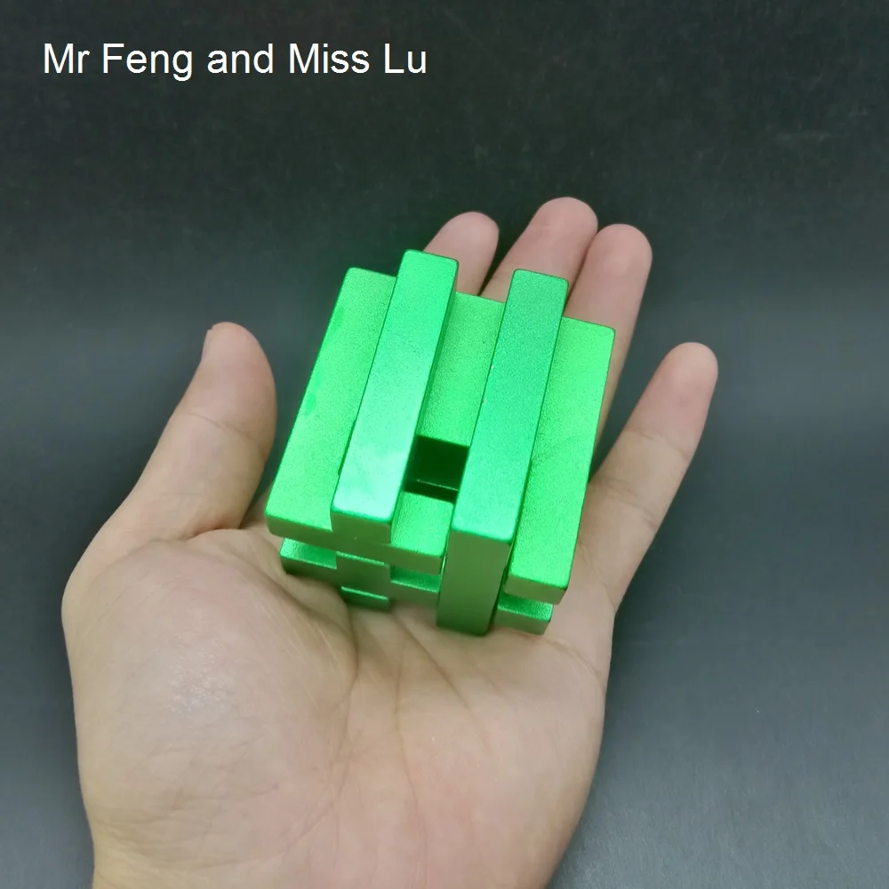 Зелёный металлический 3D пазл из алюминиевого сплава замок Kong Ming яркая форма