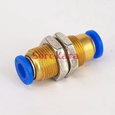 Fit Tube O/D 8mm Pneumatic Bulkhead Push In Connector Union Quick Release Air Fitting Plumbing | Обустройство дома
