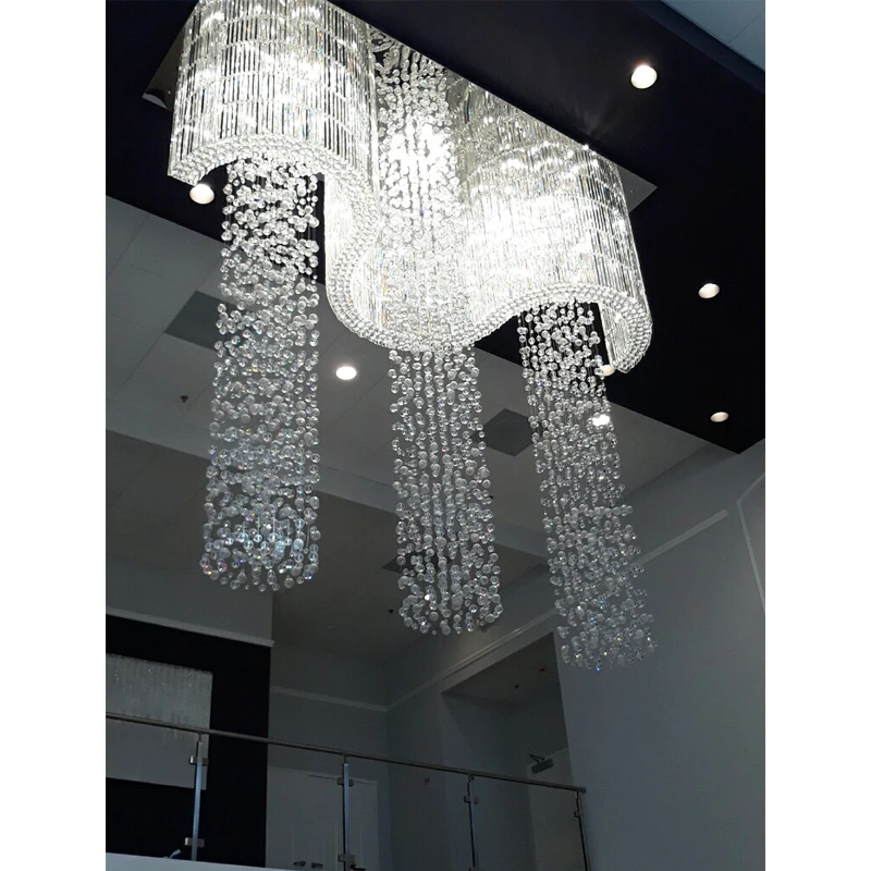 Modern Glass Bubble Llight Long Crystal Chandeliers Lighting lustres de cristal Decoration Home Stairs Indoor Lamp | Лампы и освещение