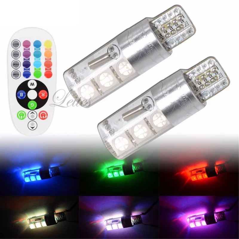 Leite 2 шт. супер светодиодный 5050 6SMD RGBW T10 W5W 168 194 светильник для автомобиля s чтения