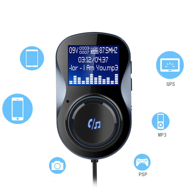 Bluetooth fm передатчик беспроводной радиоадаптер без рук с QC3.0 умный двойной USB порт