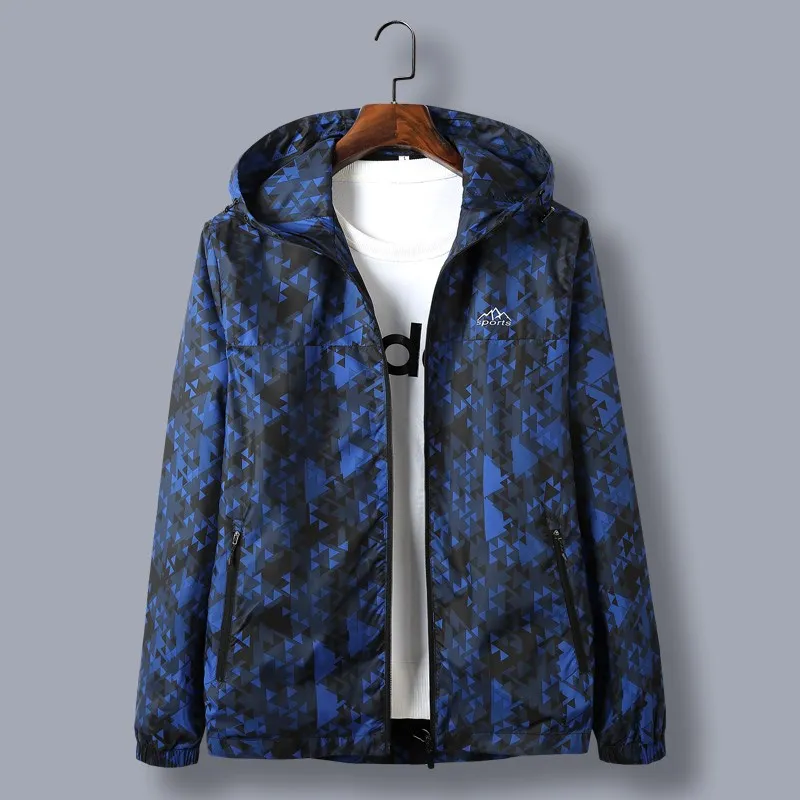 Windproof Sport Coat Men Big Size Clothing Man Sportswear Tops 2019 New Thin Loose Windbreaker 7XL 8XL Gym Jog Running Jackets | Спорт и