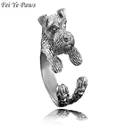 В стиле ретро; В стиле Бохо шнауцер собака щенок Обёрточная бумага кольца для подвеской бижутерия Anel Рэт-терьер животный принт уникальный обручальное кольцо Для мужчин любовь вечерние ювелирные изделия