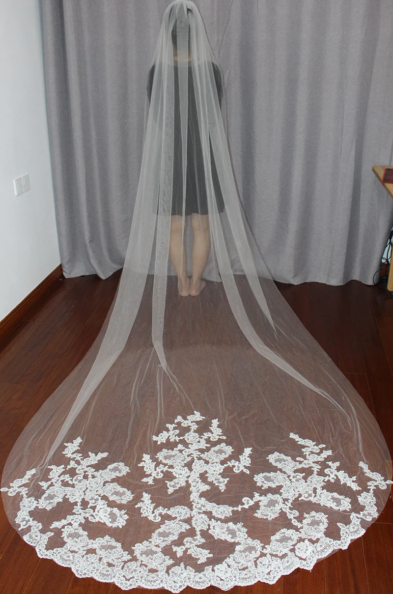 Вуаль для невесты белая/цвета слоновой кости с тюлем длиной 3 метра veu de noiva