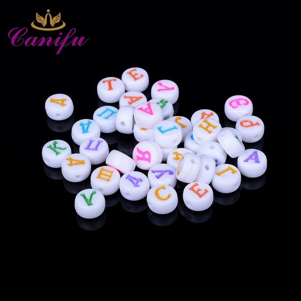 Canifu 4*7 мм случайные смешанные белые разноцветные русские буквы Алфавит Акриловые