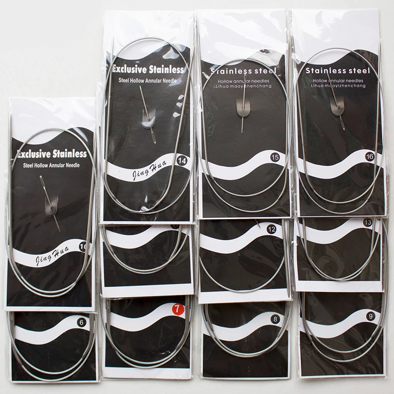 One Piece 80cm/60cm/43cm/120cm Length Knitting Tools Circular Needle Sets Aluminium Handle Ring Needlework For Sweater Gloves 2