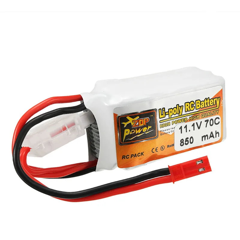 4 шт. ZOP Power 11 1 В 850 мАч 70C 3S Lipo Battery JST Plug для RC FPV Racing Drone | Игрушки и хобби