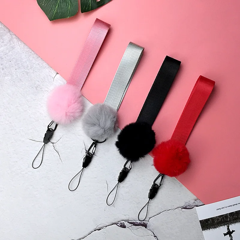 2 шт. Одноцветный шерстяной ремешок для мобильного телефона шейный ключей ID карта