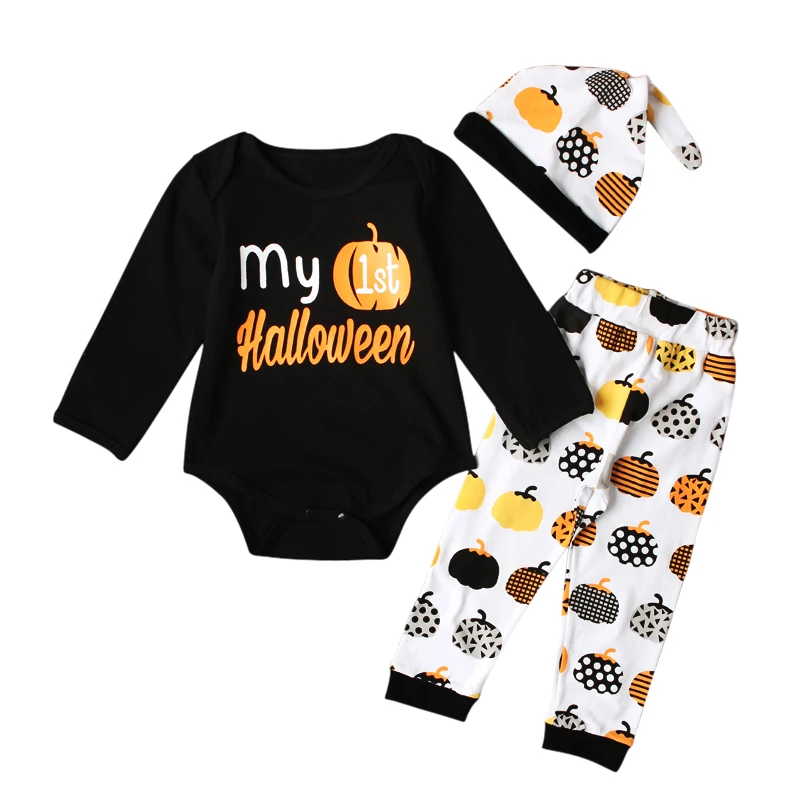 Черные топы с длинными рукавами для мальчиков одежда на Хэллоуин принтом тыквы