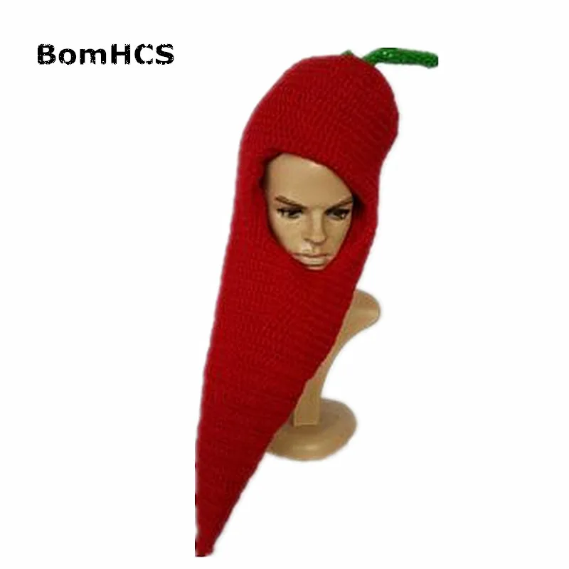 Головной убор BomHCS Novetly Chilli 100% ручная работа трикотажная забавная вязаная шапка