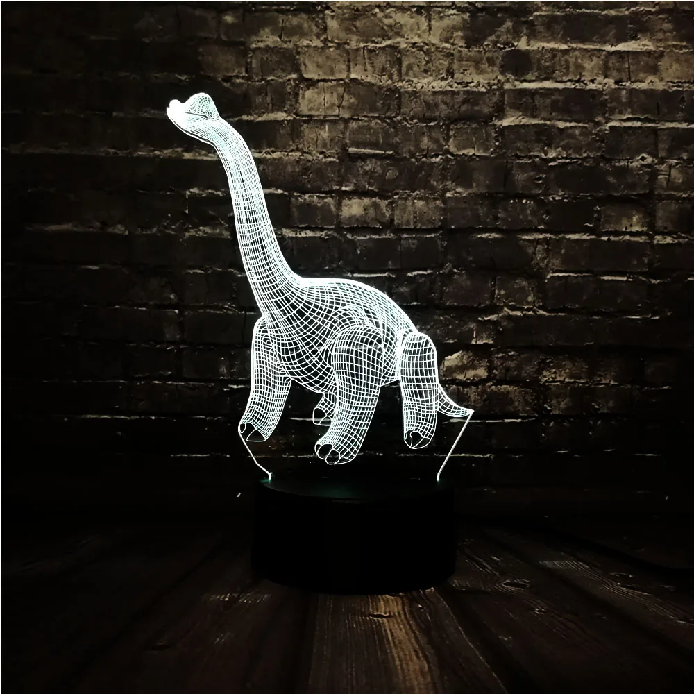 3D динозавр в стиле «Парк Юрского периода» светодиодный ночной Светильник для сна Дистанционный USB Base desktoр зарядное устройство настольная настроение блеск, подарок ко дню рождения Прямая