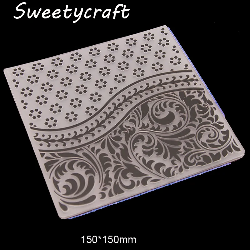 

15*15cm dot line leaves Textured Embossing Folder Plastic Card Making Stamps Scrapbooking Paper Craft Supplies Folders Album DIY