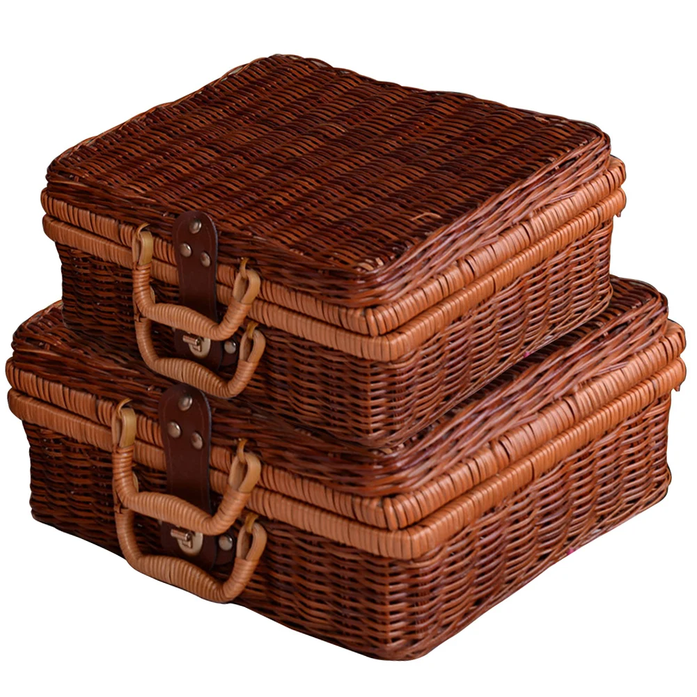 Квадратное плетение коробка полезный Организатор хранения данных прочный