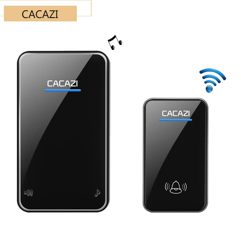 CACAZI белый/черный дальний беспроводной дверной звонок постоянного тока с
