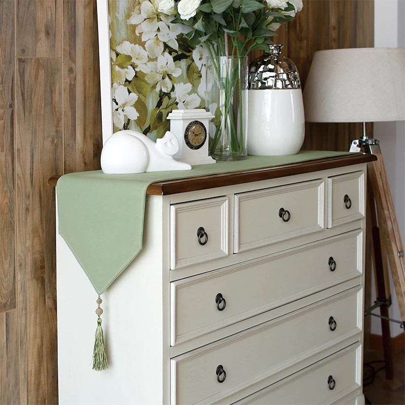 Light green 6 однотонных цветов, современный простой стиль, Настольная дорожка, мягкий и высококачественный шкафчик для кофе, покрытие, скатерть для отеля и свадебного декора - Цвет: Light green