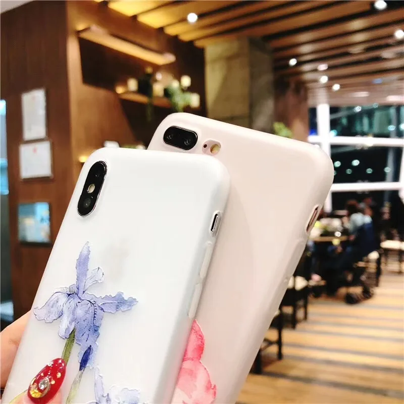 Чехол для телефона Boucho с милым рельефным цветочным рисунком iphone 7 8 7/8 plus X мягкий