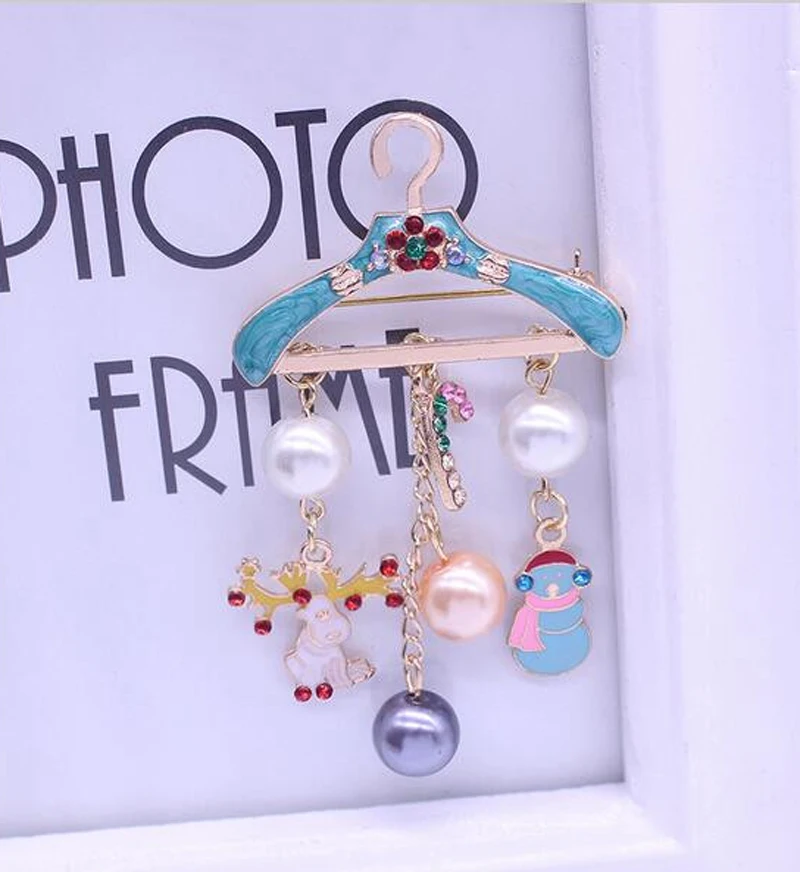 Счастливый новый год Рождество лося Снеговик имитация жемчуга кисточкой