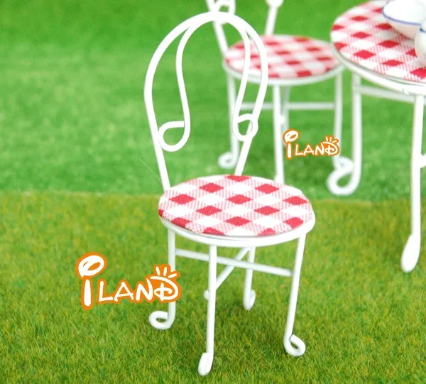 

A01-X361 children baby gift Toy 1:12 Dollhouse mini Furniture Miniature rement iron garden table lattice set 5pcs/set