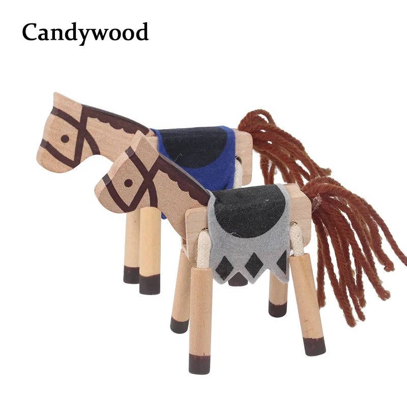 Candywood 3D милая лошадь животные голова/ноги движение деревянные блоки для детей