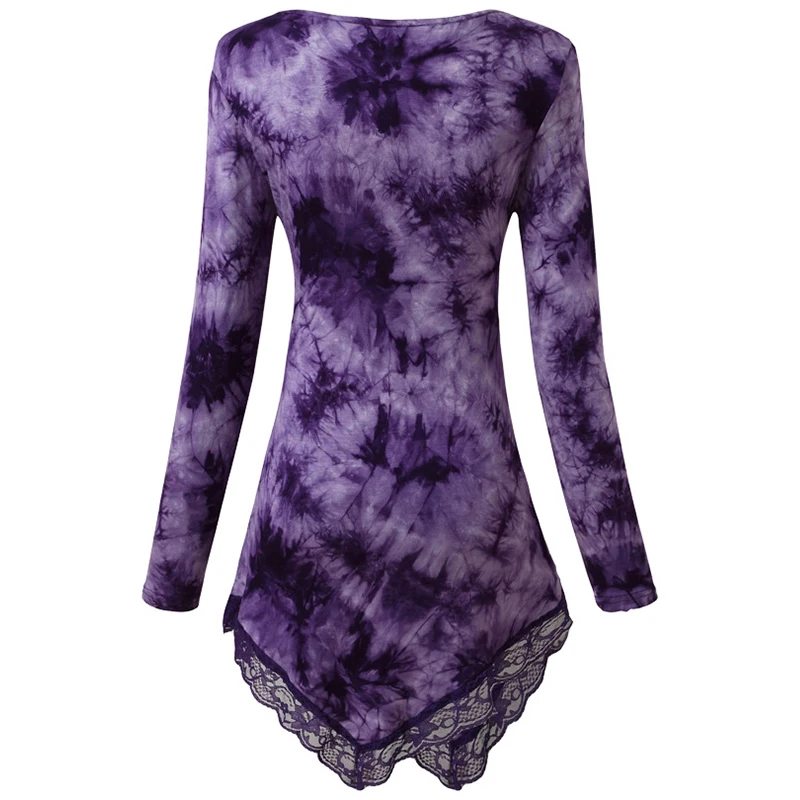 Женщин Печатных Долго Майка Женщины Повседневная Черный Нерегулярные Хем Топы